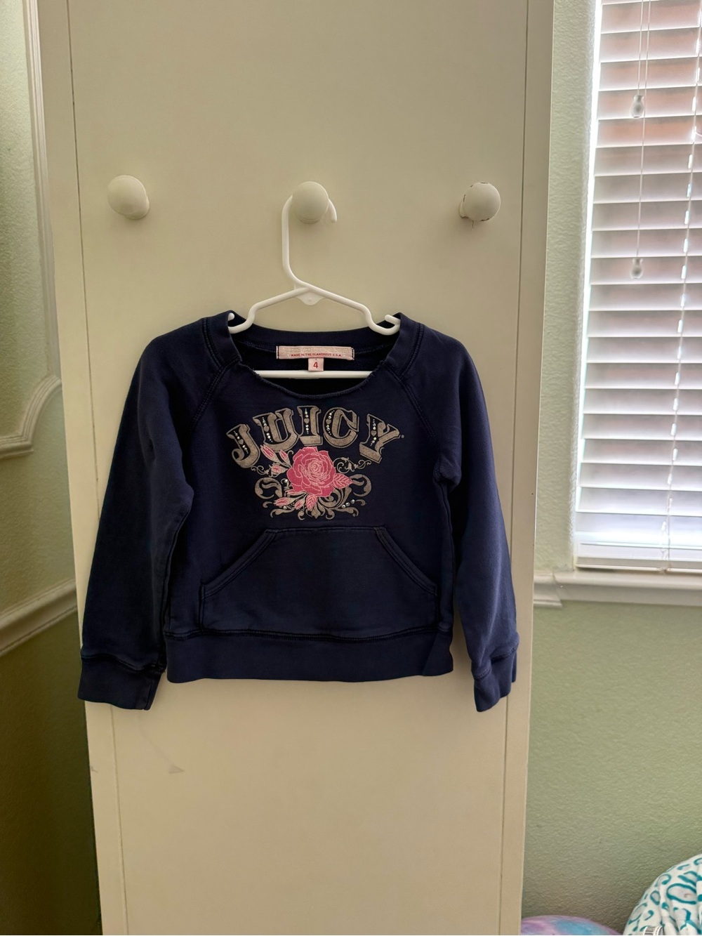 Juicy Couture Navy Sweatshirt with Pink Rose Logo